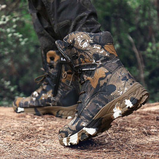 High-top camouflage waterproof combat boots