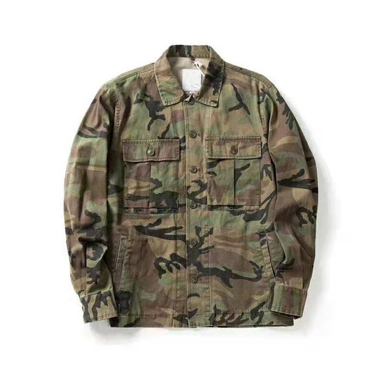 Multi-pocket camouflage jacket