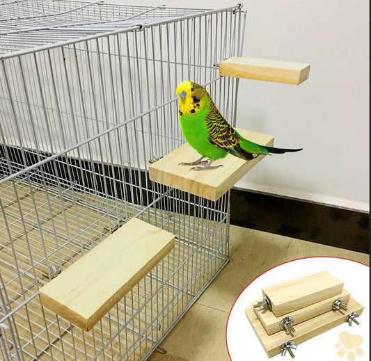 Hamster Springboard Parrot Stand Bar Molar Wood