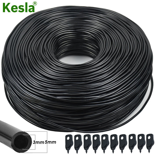 KESLA Garden 3/5mm Watering Hose Irrigation Pipe 1/8'' Tubing for Greenhouse Bonsai Potted Plants Drip Arrow Dripper Sprinkler