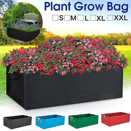 Grow Bags Non-Woven Fabric Raised Garden Bed Rectangle Planting Container Grow Bags Fabric Planter Pot For Plants Nursery Pot