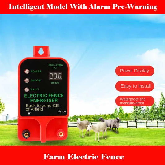 10KM High-Power Shepherd Electric Fence Energizer For Poultry Farm Durable Animal Containment System With Decibel Alarm Pulse