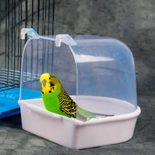 Hanging Bird Bath Cube Parrots Bathtub Bath Shower Box Cage Bedding Little Bird Canary Budgerigar Cockatiel Bird Cages Nest