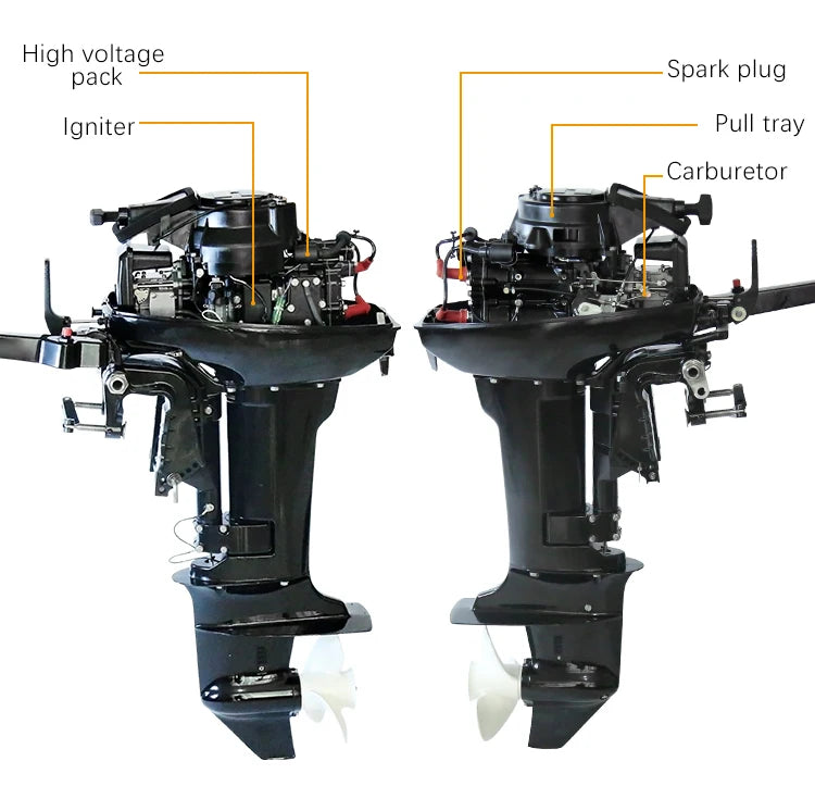 Hangkai Outboard Engine 9.9HP 2 Stroke Boat Motor Boat Engine Gasoline Water Cooling Trolling Motor лодочный мотор 9 9