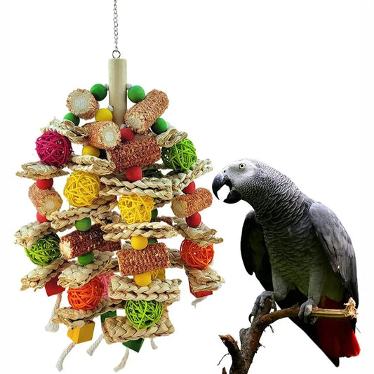 Parrot Toys,Natural Corn Cob Chewing Bird Toys for Small and Medium-Sized Macaws,African Gray Parrots Bird Cage Accessories Toy