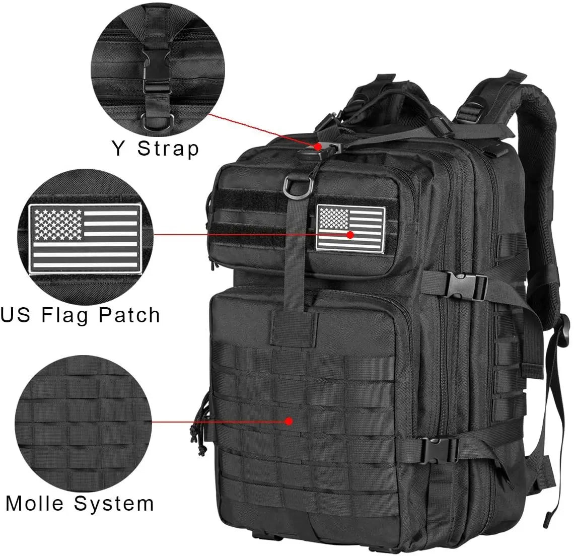 QT&QY 50L Man Tactical Backpacks Outdoor Traveling Bags Outdoor 3P School Pack EDC Molle Pack For Trekking Hunting Bag