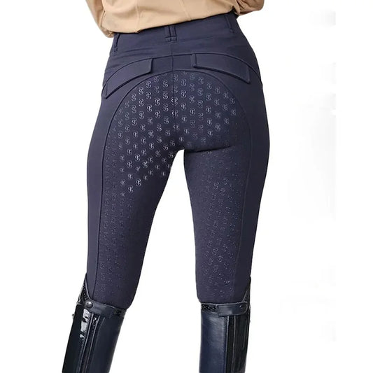 Burgundy Horse Riding Breeches for Women Sports Tights Full Seat Silicone Riding Training Leggings Anti-pilling Equestrian Pants