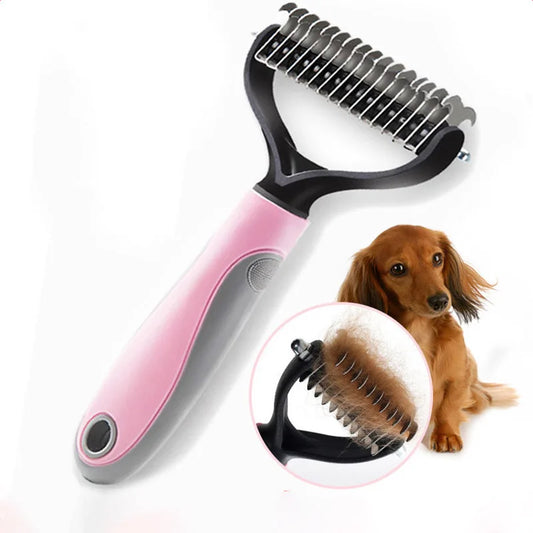 Dog Comb Cat Brush  Professional Pet Deshedding Brush 2 Sided Dematting Rake Puppy Grooming Tools Undercoat Shedding Flying Hair