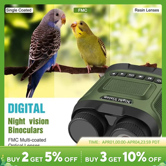 2.5K Rechargeable Night Vision Binoculars Night Vision Goggles with 3" Large Viewing Screen 8X Optical Zoom Can Save Photo Video