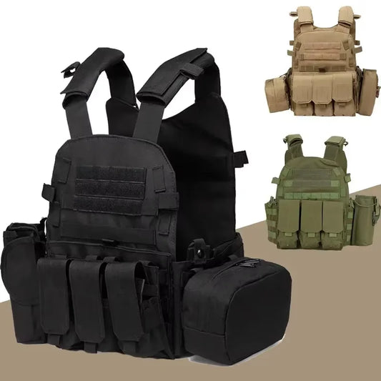 Nylon Tactical Vest Body Armor Hunting Camouflage Plate Carrier Vest Combat MOLLE Military Army Vest Outdoor Airsoft Equipment