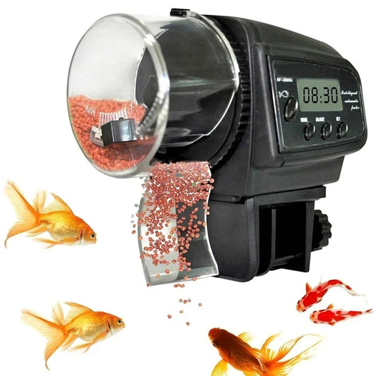 Adjustable Automatic Aquarium Timer Auto Fish Tank Pond Food Feeder Feeding with LCD Aquarium Tank Automatic Fish Feeder